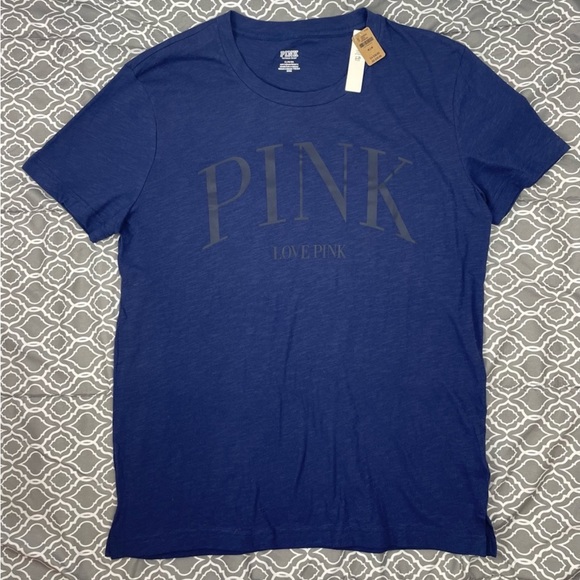NWT Victoria's Secret PINK Oversized Slub Short-Sleeve Campus T-Shirt, Medium - Picture 3 of 9